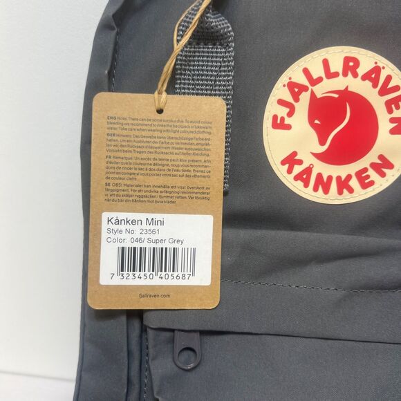 Fjällräven Unisex Kånken Mini Super Grey One Size Backpack Womens Mens main image 6